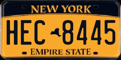 NY license plate HEC8445