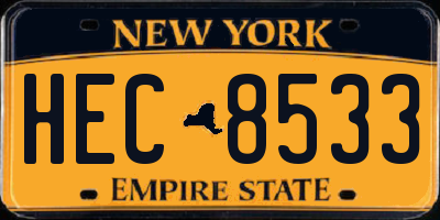 NY license plate HEC8533