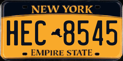 NY license plate HEC8545
