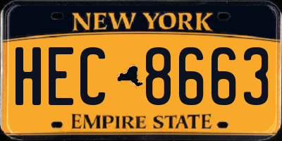 NY license plate HEC8663