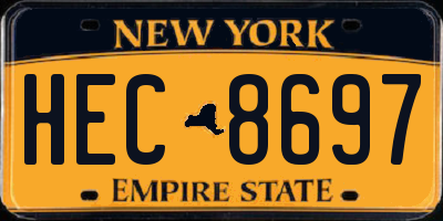 NY license plate HEC8697