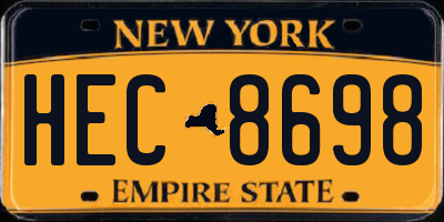 NY license plate HEC8698