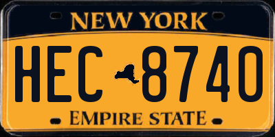 NY license plate HEC8740