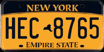NY license plate HEC8765