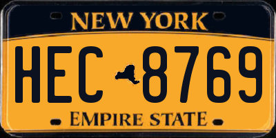 NY license plate HEC8769
