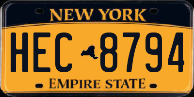 NY license plate HEC8794