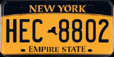 NY license plate HEC8802