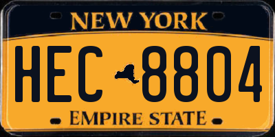 NY license plate HEC8804