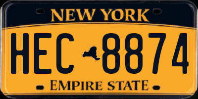 NY license plate HEC8874