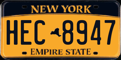 NY license plate HEC8947