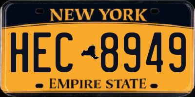 NY license plate HEC8949