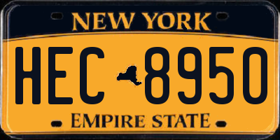NY license plate HEC8950