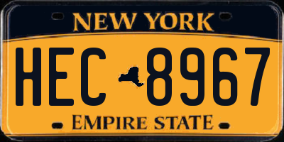 NY license plate HEC8967
