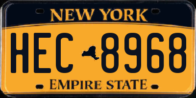 NY license plate HEC8968