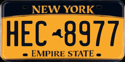 NY license plate HEC8977