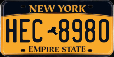 NY license plate HEC8980