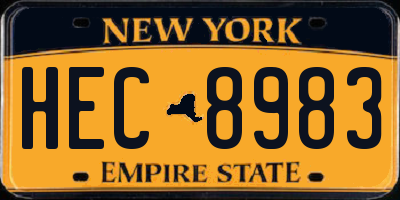NY license plate HEC8983