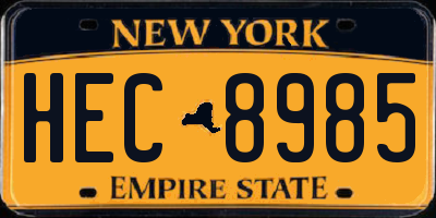 NY license plate HEC8985