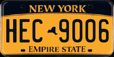 NY license plate HEC9006