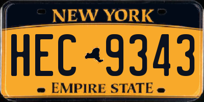 NY license plate HEC9343