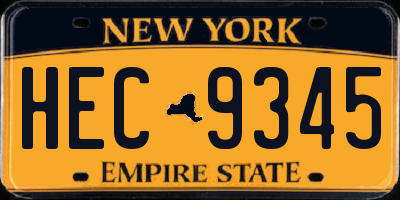NY license plate HEC9345