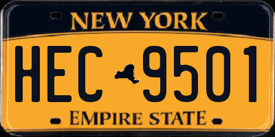 NY license plate HEC9501