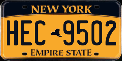 NY license plate HEC9502