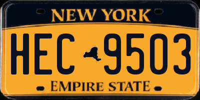 NY license plate HEC9503