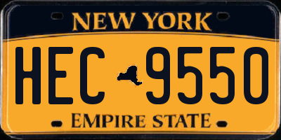 NY license plate HEC9550