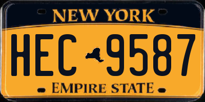 NY license plate HEC9587
