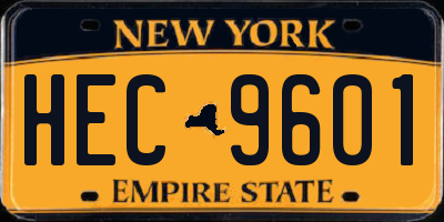 NY license plate HEC9601