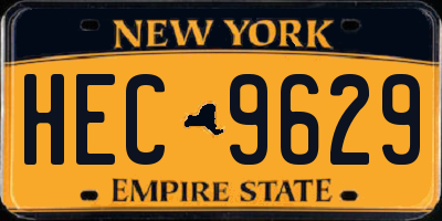 NY license plate HEC9629