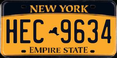 NY license plate HEC9634