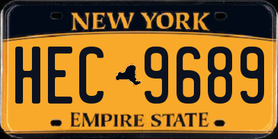 NY license plate HEC9689
