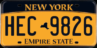 NY license plate HEC9826