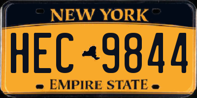 NY license plate HEC9844