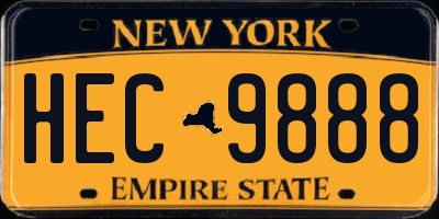 NY license plate HEC9888