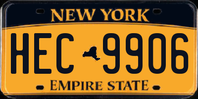 NY license plate HEC9906