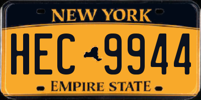 NY license plate HEC9944