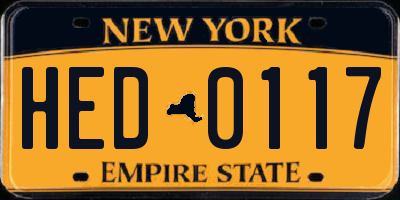 NY license plate HED0117