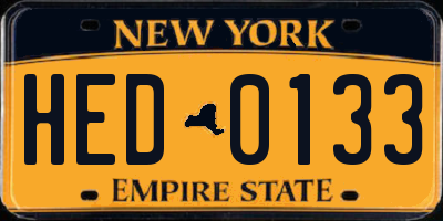 NY license plate HED0133