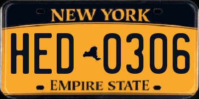 NY license plate HED0306
