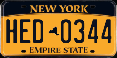 NY license plate HED0344
