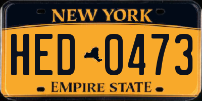 NY license plate HED0473