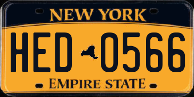 NY license plate HED0566