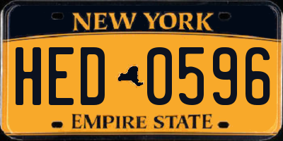 NY license plate HED0596