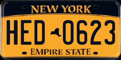 NY license plate HED0623
