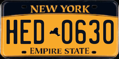 NY license plate HED0630