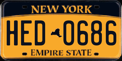 NY license plate HED0686