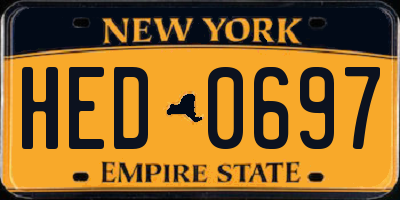 NY license plate HED0697